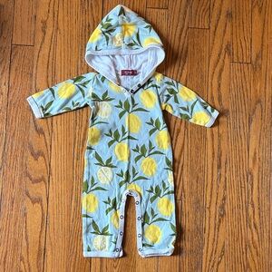 Milkbarn Lemon Patterned Hooded outfit 3-6 months